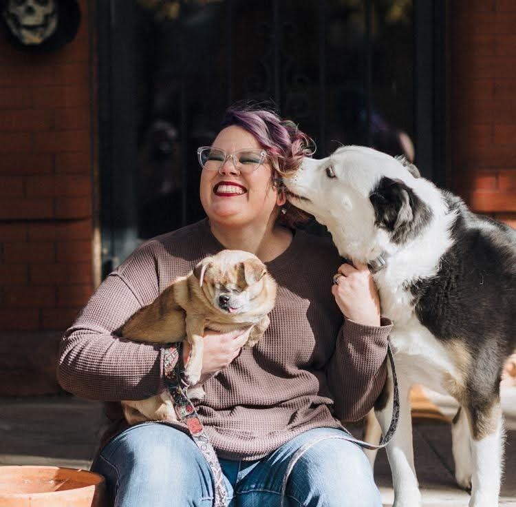 Nicole Aguilar and 2 of her dogs